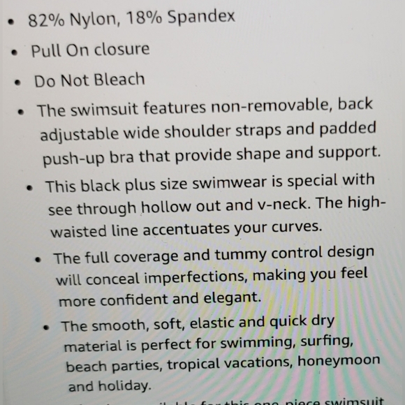 NWT Womens Plus Size V Neck Peek a Boo sexy bathing swim  suit 22w - Picture 6 of 11